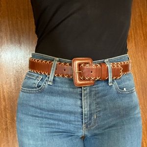 Women’s Ashworth Brown leather belt Made in USA
